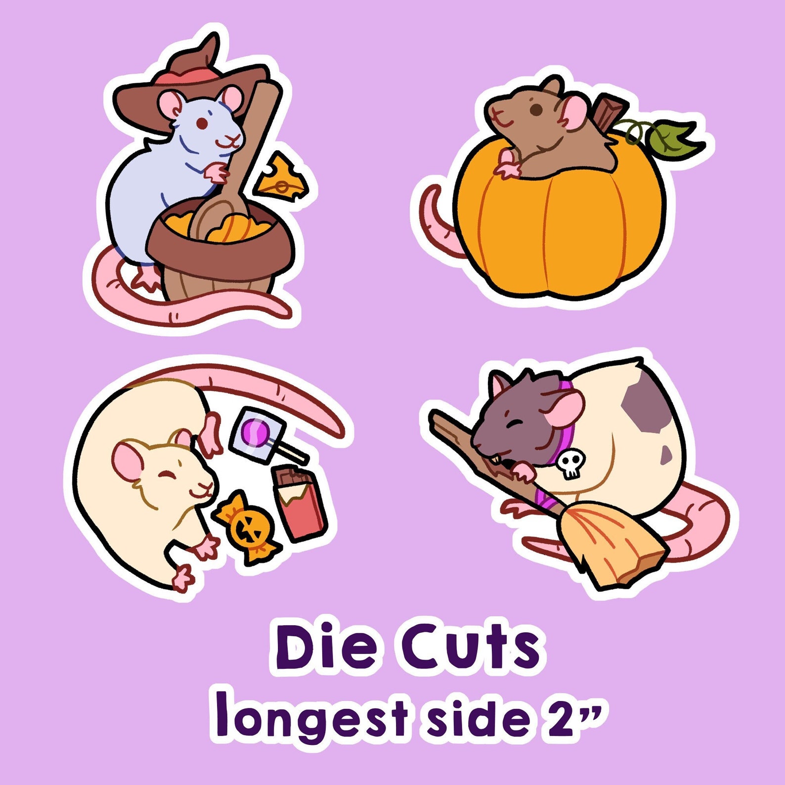 Sticker De Rata Muerta Halloween Rats Die Cut Stickers - Etsy