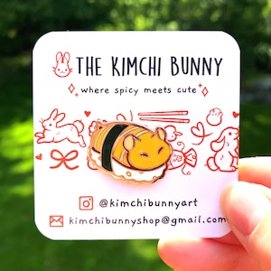 Sushi Hamster Hard Enamel Pin 1&quot;