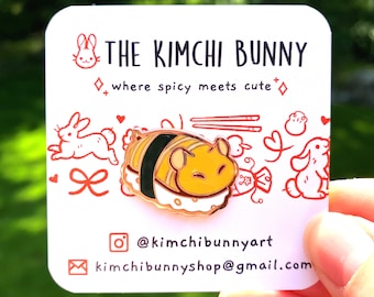 Sushi Hamster Hard Enamel Pin 1"