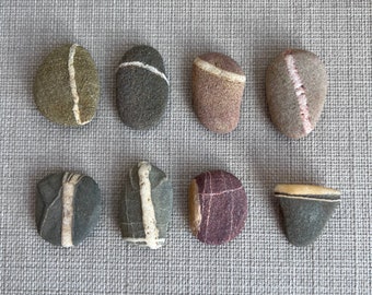 8 Small Wishing Stones, Yoga Students Gift, Spiritual Magical Gift, Manifestation Tool, Rock Collector Gift, Small Office Holistic Gifts