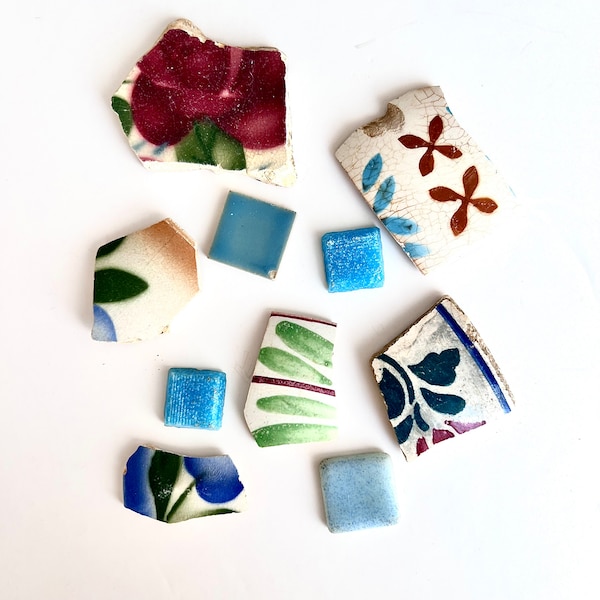 River Pottery Shards for Crafts, Vintage Portuguese Ceramic,Blue Pottery, Mudlarked Pottery Shard,River Pottery for Mosaics,Resin Art Supply