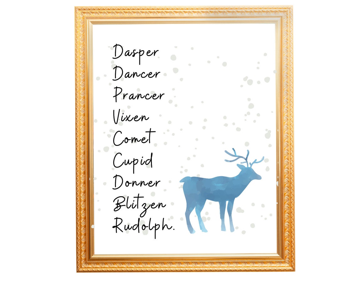 Christmas Deer Deer Printable Reindeer Names Rudolph Red | Etsy