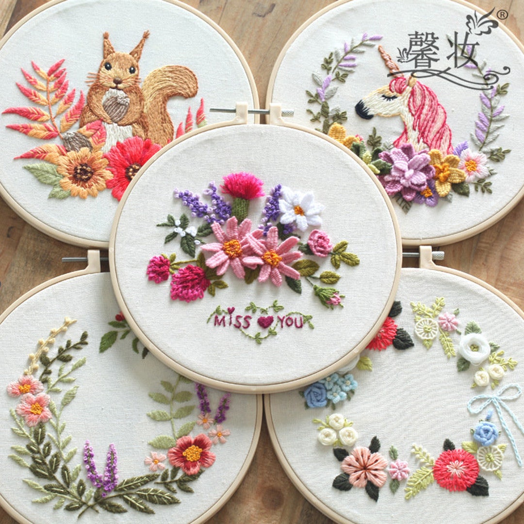 DIY Embroidery Kit Beginnerdiy Craft Kits for Adultcross Etsy