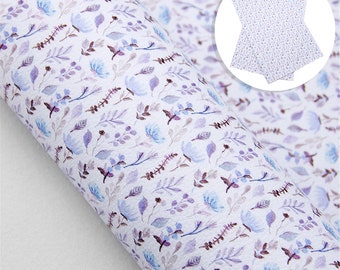 7.7x12.9 inch Or 11x55 inch Floral Butterfly Leaves Printed Lychee Faux leather Sheets,DIY Crafts Supplies for Earrings Hair bows