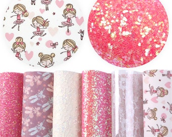 6pcs/pack Cartoon Princess Printed Faux Leather Sheets Bundle,DIY Crafts Supplies for Earrings Hair bows Leather Sheets