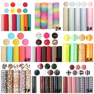 5-15pcs/pack A5 Size Faux leather sheets Bundle,Litchi Leather sheets,Crafts Supplies for Earrings Hair bows