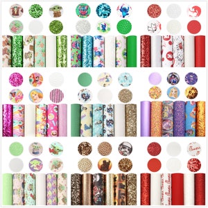 6pcs/pack Cartoon Princess Theme Faux leather sheets Bundle,Crafts Supplies for Earrings Hair bows Leather sheets