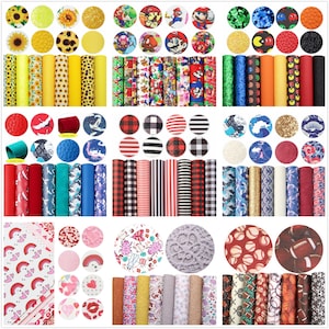 8pcs/pack Cartoon Girl Dog Printed Faux leather sheets Bundle,Fine Glitter Leather,Crafts Leather sheets DIY Earrings Hair bows