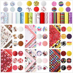 6pcs/pack Cartoon Mermaid Dog Printed Faux leather Sheets Bundle,Glitter Leather Sheets,Crafts Supplies for Earrings Hair bows