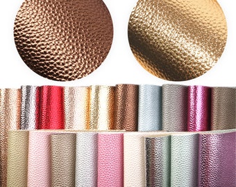 7.7x12.9 inch Solid Color Lychee Faux leather Sheets,DIY Crafts Supplies for Earrings Hair bows, Synthetic Leather Fabric