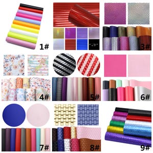 10pcs/pack Holiday Faux Leather Sheets Bundle,Floral Print,Crafts Supplies for Earrings Hair bows Leather Sheets