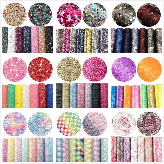7pcs DIY Glitter Fabric
