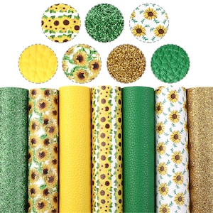 7pcs/pack Back To School Cartoon Printed Faux Leather Sheets Bundle,Glitter Leather Sheets,DIY Crafts Supplies for Earrings Hair bows