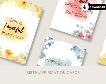 Printable birth affirmation cards | affirmations for birth | birth affirmations | hypnobirthing | pregnancy gift | baby shower