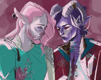 Molly and Caduceus - Critical Role - Art Print