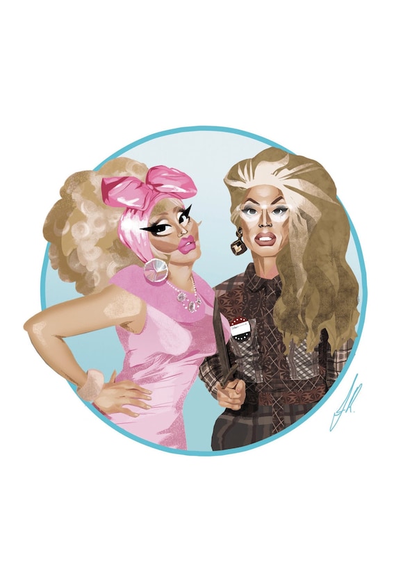 Trixie and Katya Art Print Etsy