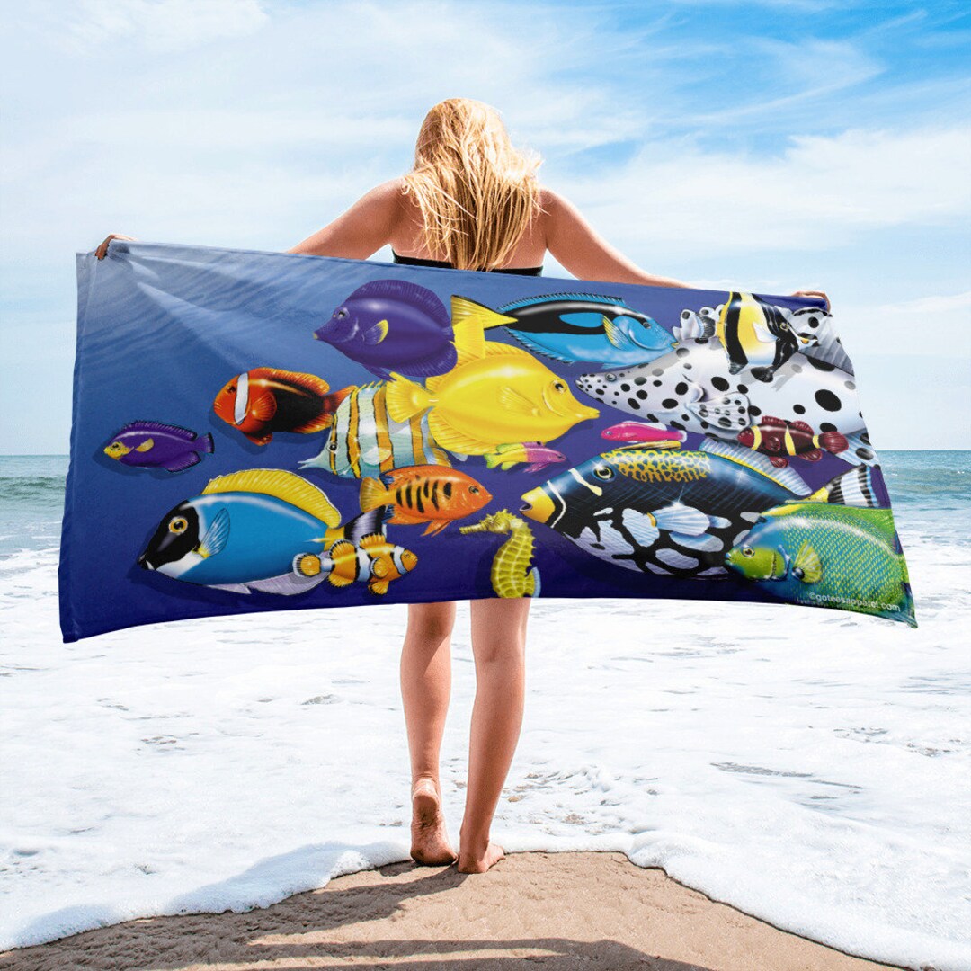 Fish beach towel discount