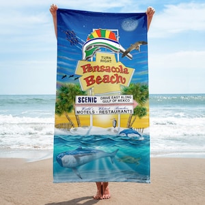Pensacola Beach Sign - Beach Towel