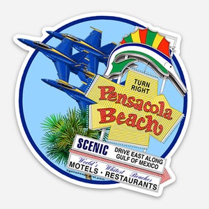 Pensacola Beach Collage - Die Cut Sticker