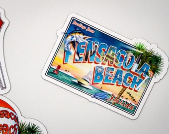 Greetings from Pensacola Beach - Die Cut Magnet