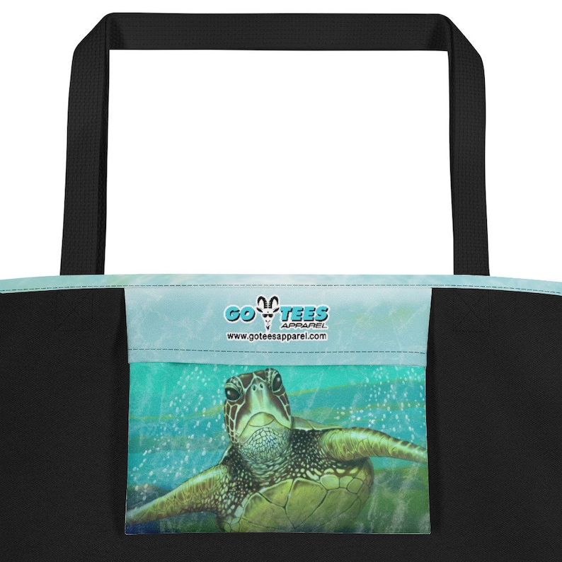 Sea Turtle Large ToteBeach Bag wInside Pocket