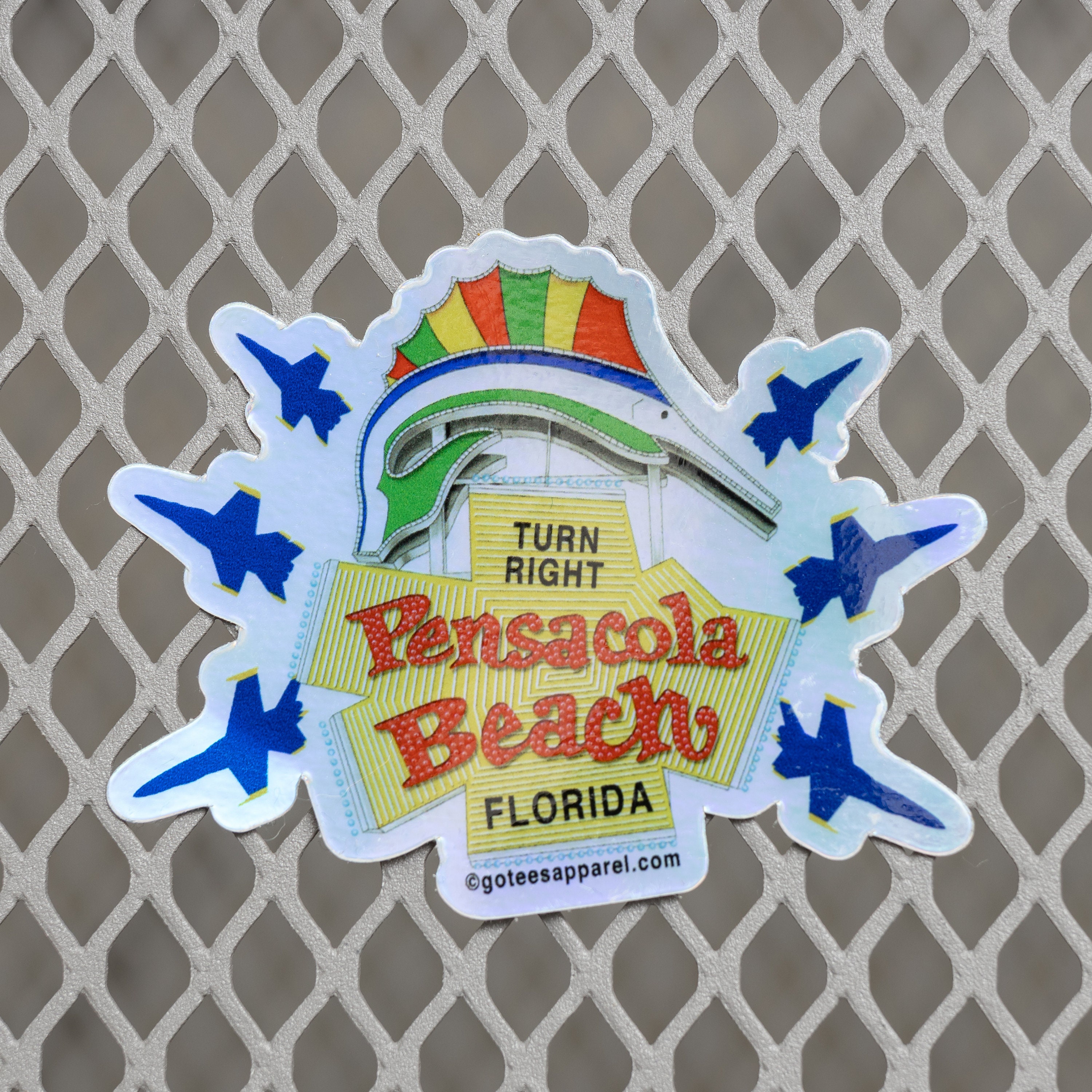 Pensacola Beach Sign and Blues Holographic Sticker Etsy