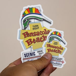 Pensacola Beach Sign Die Cut Sticker