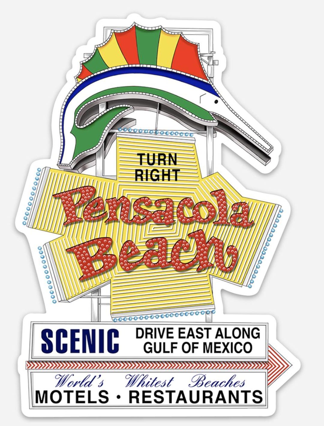 Pensacola Beach Sign Sticker - Etsy