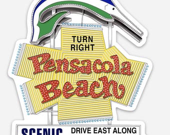 Pensacola Beach Sign  Sticker