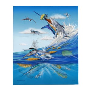 Offshore Sport Fishing Scene - Throw Blanket