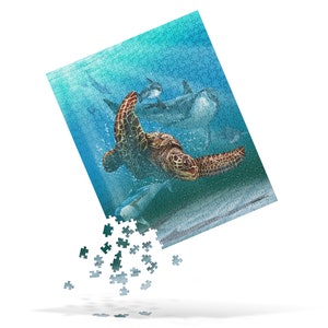Sea Turtle & Dolphins - Jigsaw puzzle
