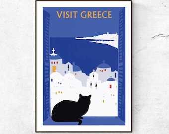 Restored Vintage Greece Poster / Print / Greece Travel Print / Travel Poster / Fashion Poster / Vintage Print / Retro Wall Art / Greek Gifts