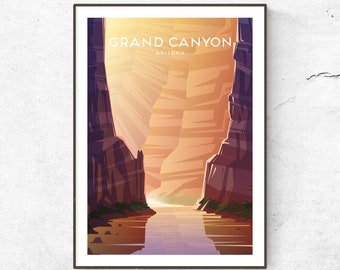 Affiche Grand Canyon / Imprimer / America Travel Print / Affiche de voyage / Fashion Wall Art / Décor vintage / Décoration intérieure / Décor rétro