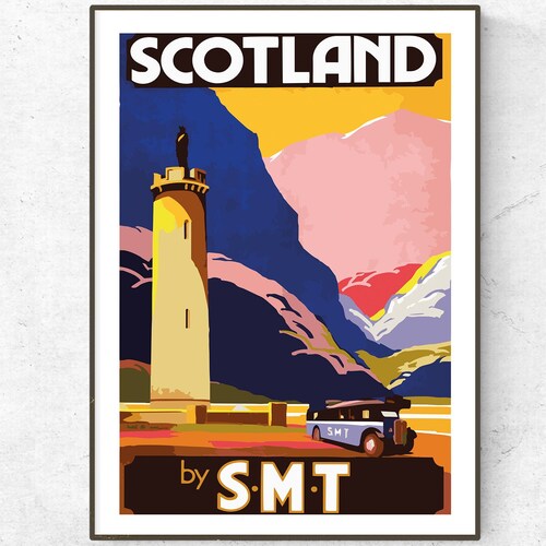 Scotland Art Print Travel Poster Scottish Home Decor ZT324 Etsy