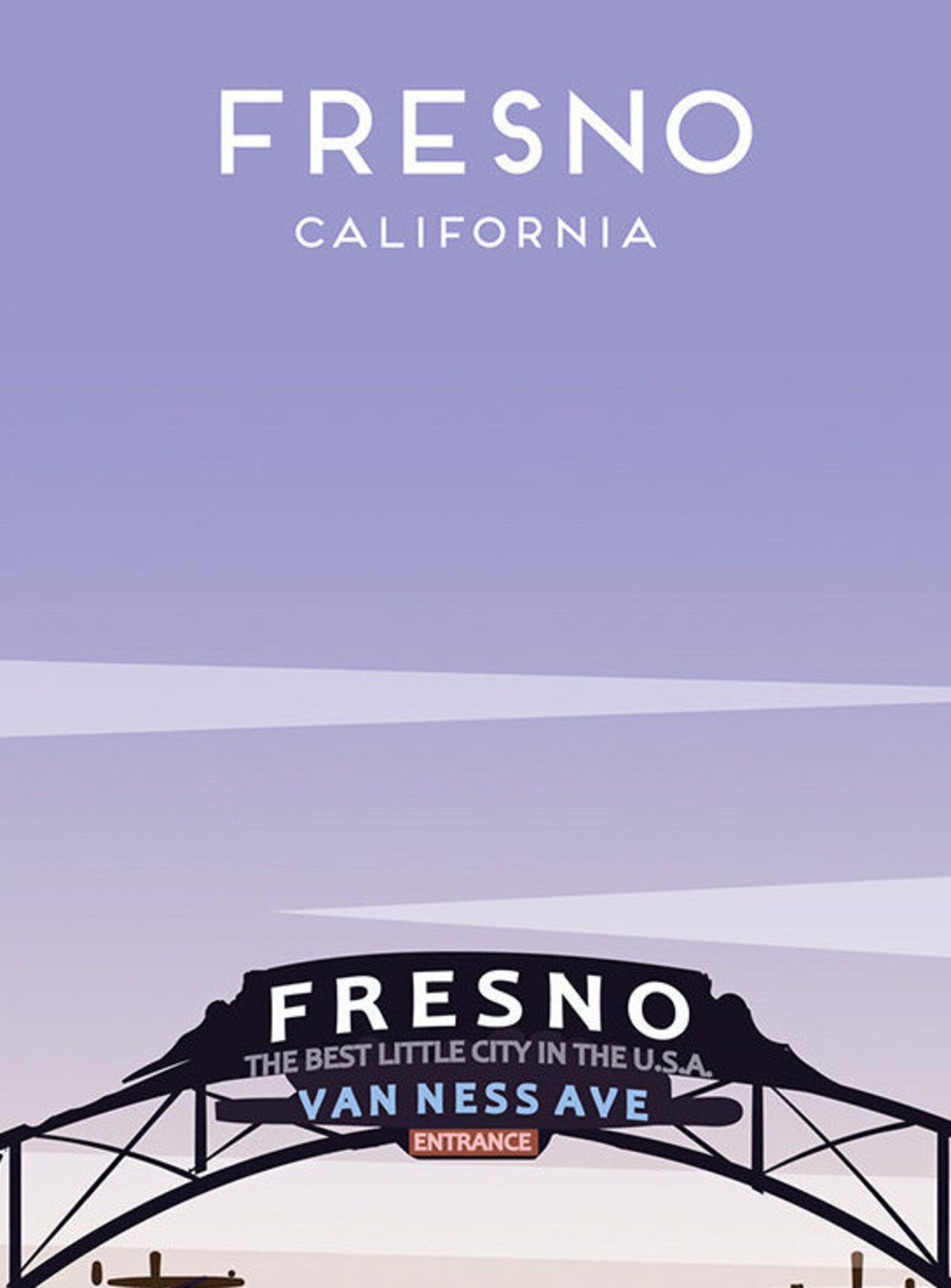 Fresno Poster / Print / USA Travel Print / Travel Poster / Etsy