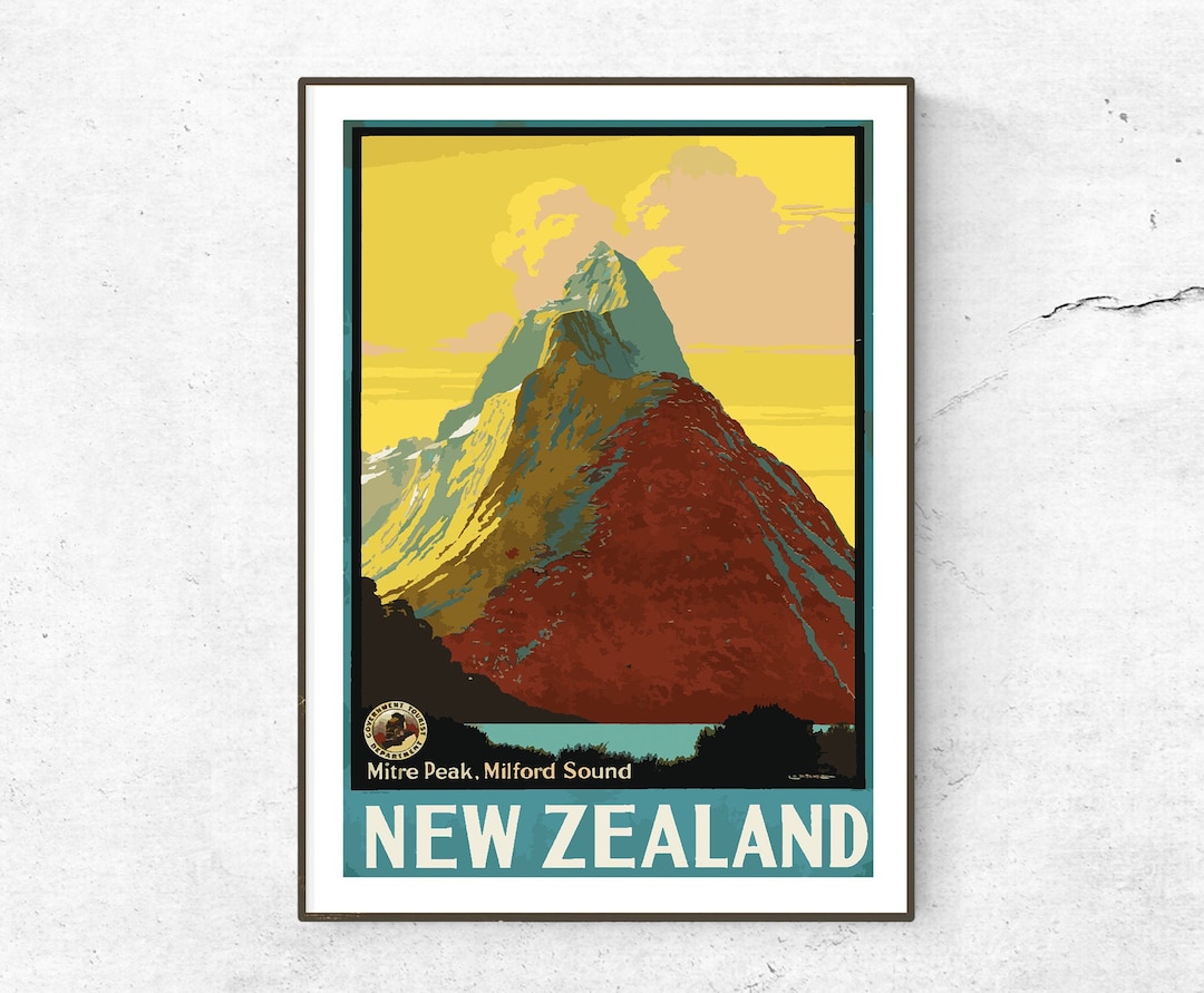 Restored Vintage New Zealand Poster / Print / New Zealand Etsy UK