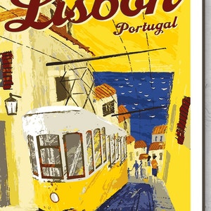 Restored Vintage Lisbon Poster / Print / Portugal Travel Print / Travel Poster / Fashion Print / Vintage Poster / Home Decor / Retro Art image 4