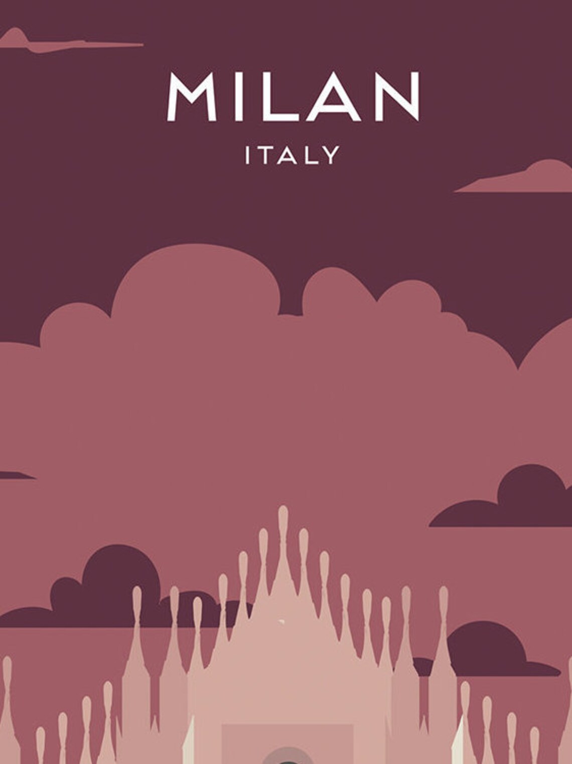 Milan Poster / Print / Italy Travel Print / Travel Poster / Etsy