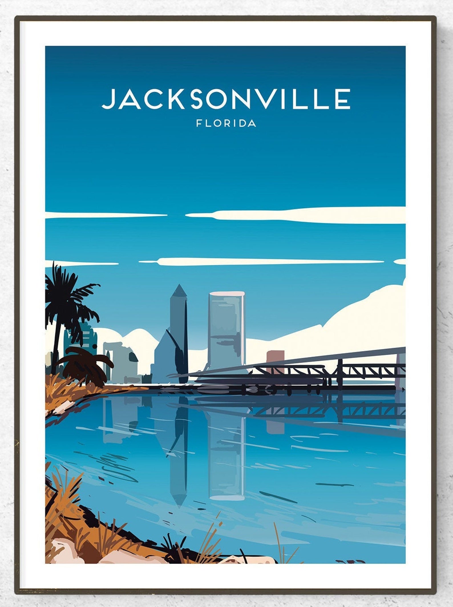 Jacksonville Poster / Print / America Travel Print / Travel | Etsy