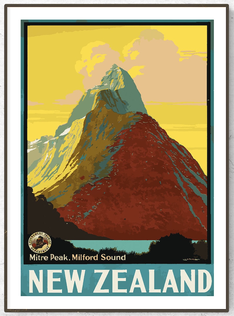 Restored Vintage New Zealand Poster / Print / New Zealand Etsy UK