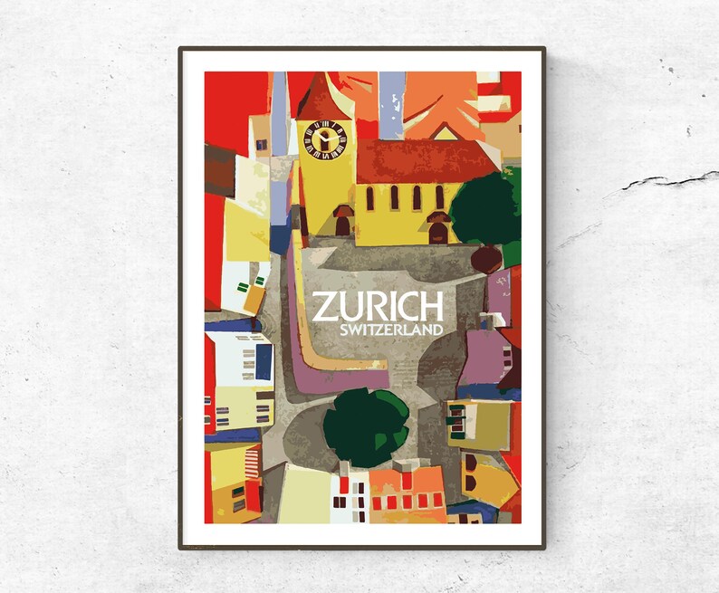 Restored Vintage Zurich Poster / Print / Switzerland Travel Etsy UK