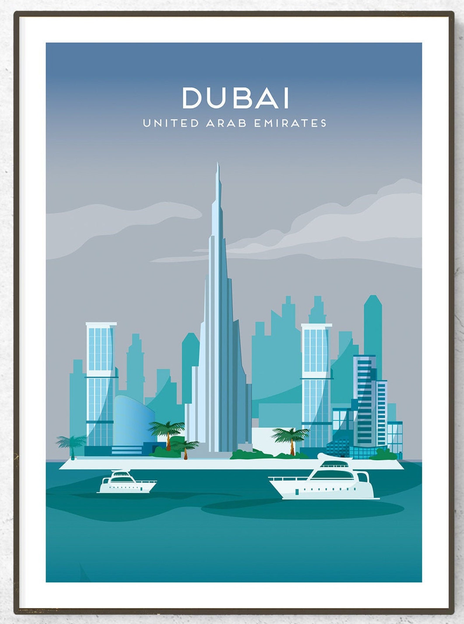 Dubai / United Arab Emirates Poster / Print / UAE Travel Print Etsy