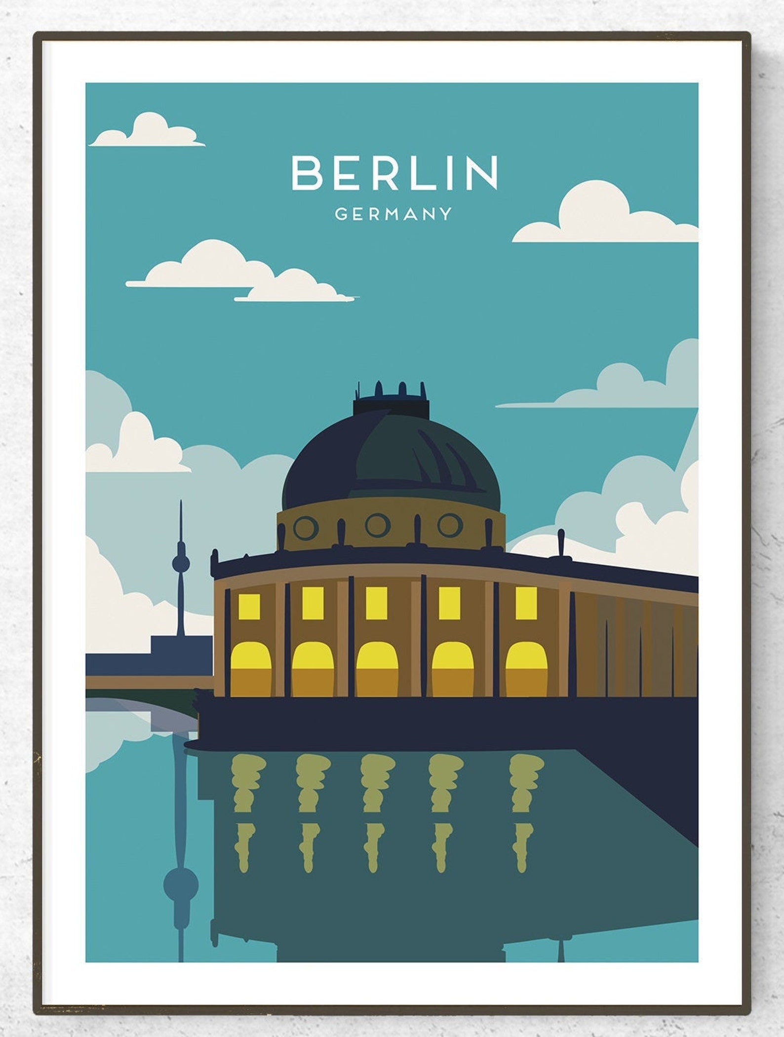 Retro Berlin Poster / Print / Germany Travel Print / Travel Etsy