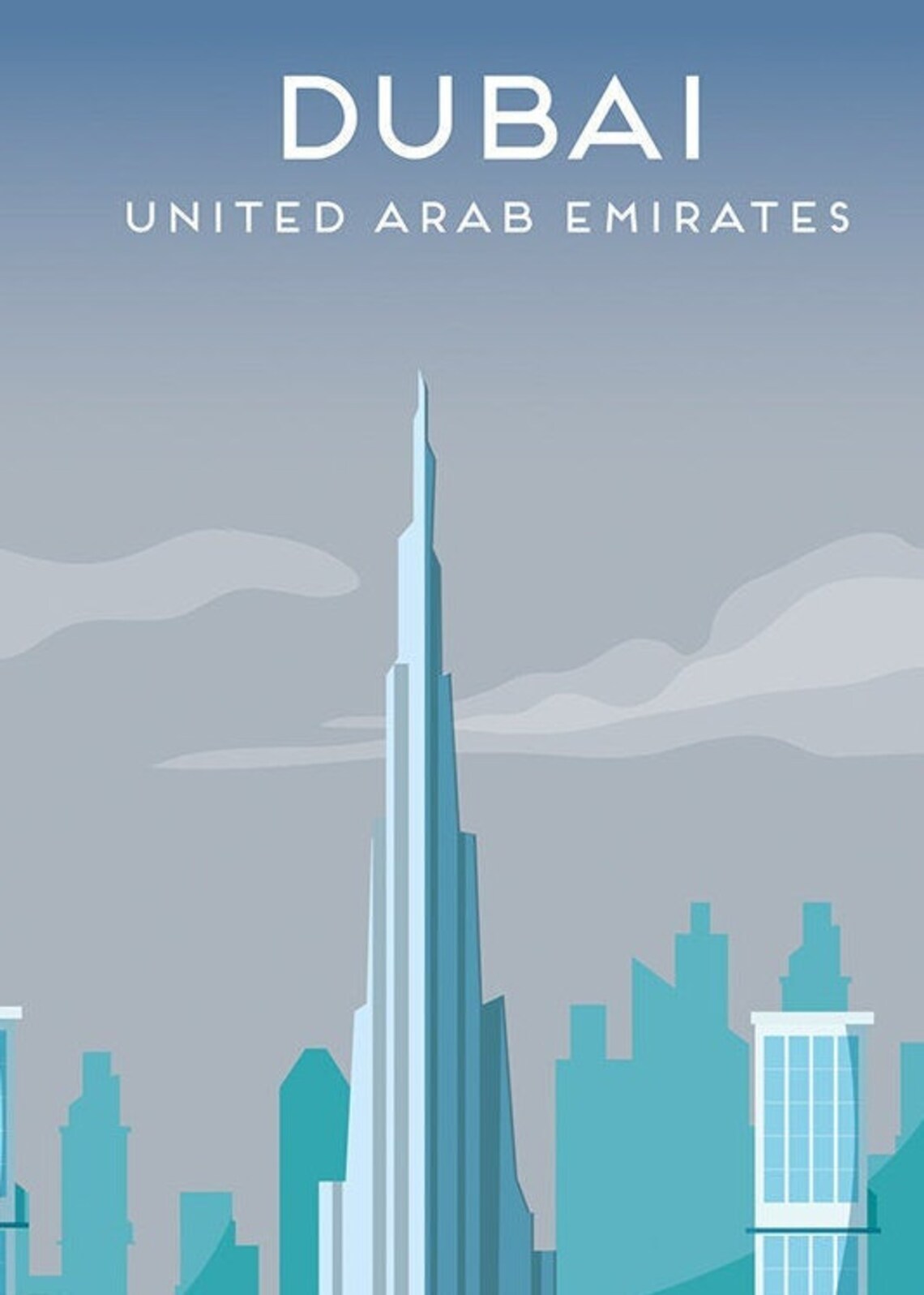 Dubai / United Arab Emirates Poster / Print / UAE Travel Print Etsy