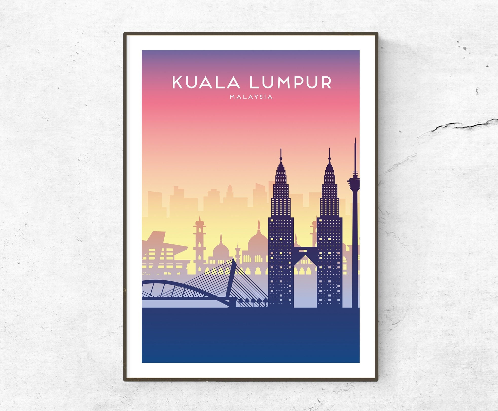 Kuala Lumpur Skyline Poster / Print / Malaysia Travel Print / Etsy UK