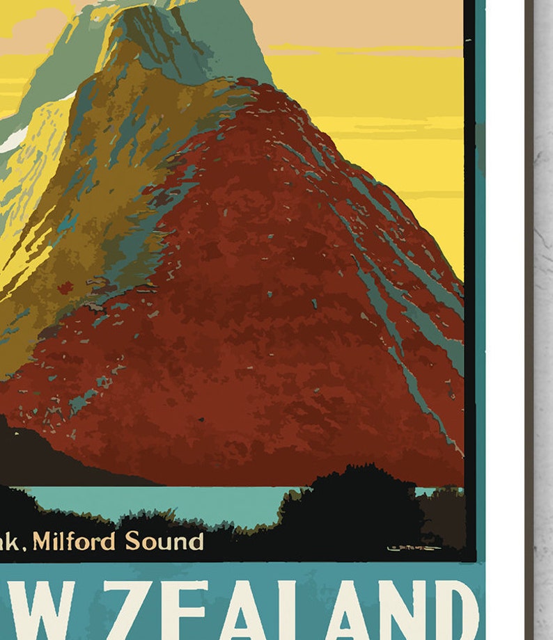 Restored Vintage New Zealand Poster / Print / New Zealand Etsy UK