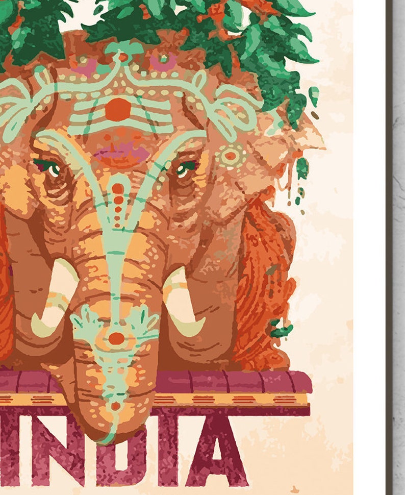 Restored Vintage India Poster / Print / India Travel Print / Etsy