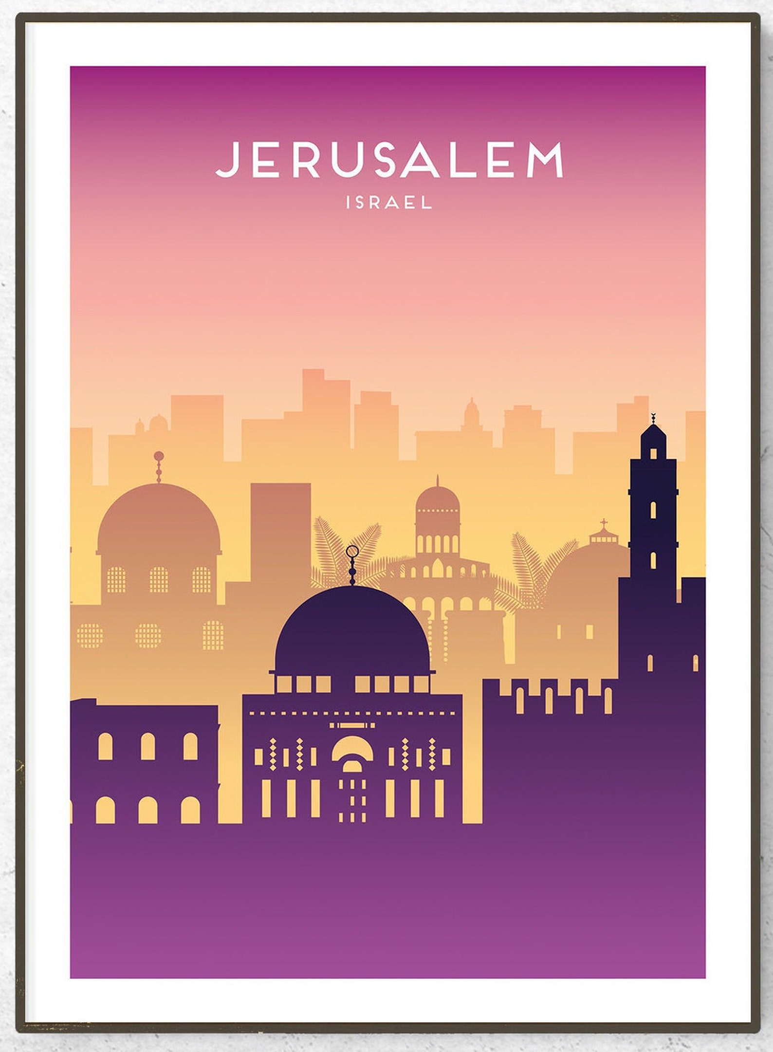Jerusalem Poster / Print / Israel Travel Print / Travel Poster Etsy
