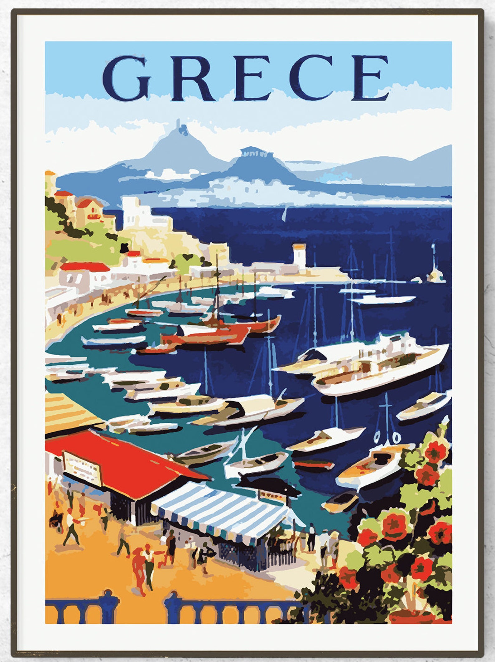 Restored Vintage Greece Poster / Print / Greece Travel Print / Etsy UK