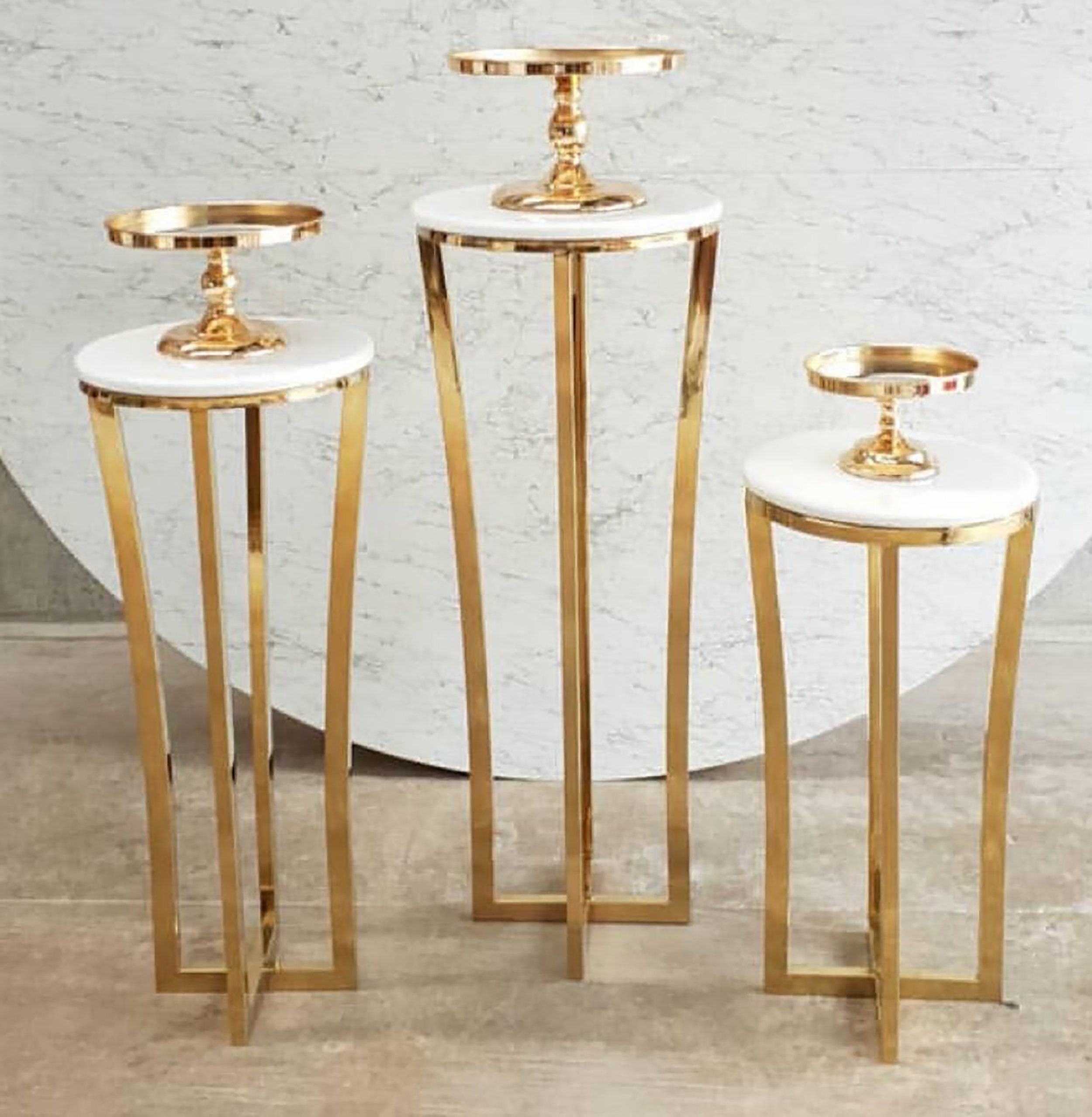Gold display table pedestal stands cake tables for wedding Etsy